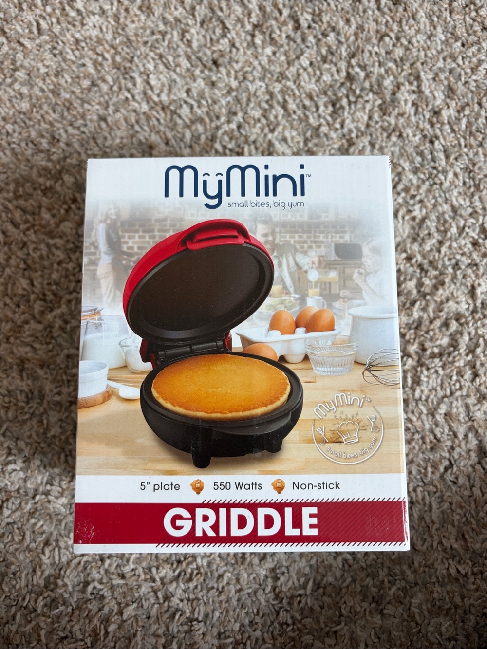Red and Black Mini Griddle - Non-Stick 5" Plate